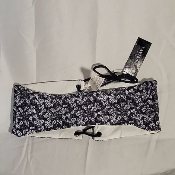 Revolve Tavik | Mirage Fern Bandeau Ditsy Floral Swim Top XS black/white - Picture 7 of 8